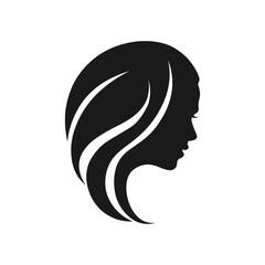 Elegant Silhouette Profile of Woman's face with Hair style, suitable for salon logo, beauty product, or fashion branding.vector illustration