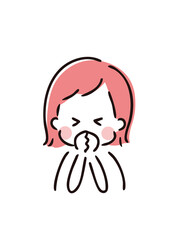 女性　上半身　お願い