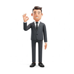 Obraz premium business man okay hand gesture