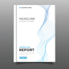 modern annual report cover business template wavy design decoration