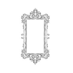 Hand drawing vintage frame with ornament