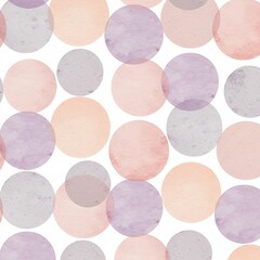 Watercolor Circles Pattern Seamless Pastel Colors for Background