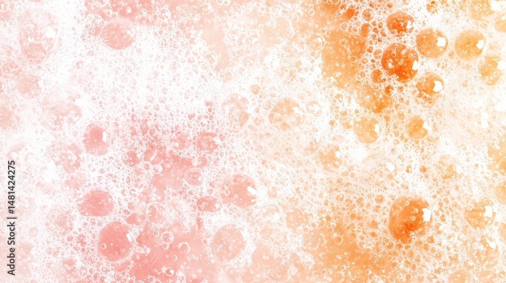 Poster delicate abstract soap bubbles creating a calming and beautiful effect with a bright gradient backgr
