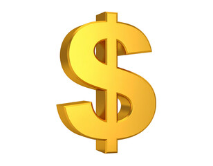 Obraz premium A three-dimensional golden dollar sign