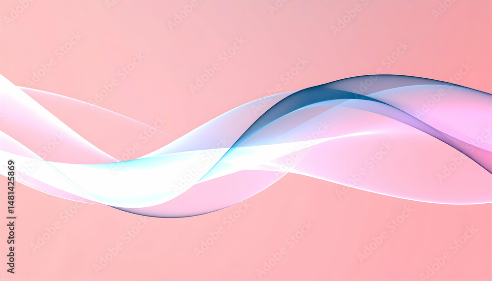 Poster abstract digital waveforms in gradient blue purple and pink colors with soft light dynamic flow and 