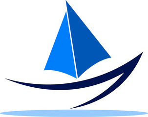 Sailing boat logo design. Minimalist boat logo design