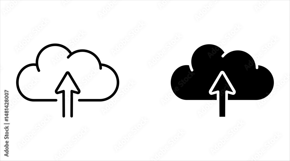 Poster upload icon set, vector for web, computer and mobile app