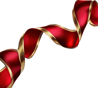 Elegant Red and Gold Ribbon Design