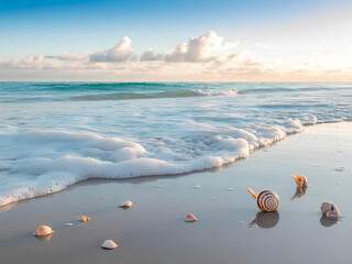 Obraz premium 파도가 지나간 자리