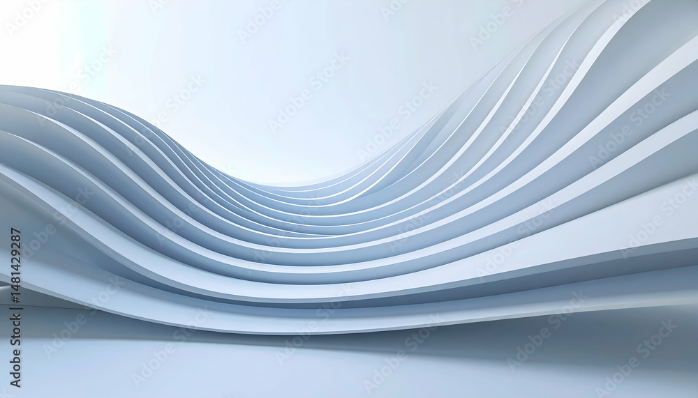 Poster abstract white and gray striped wave pattern background with geometric shapes modern design structur