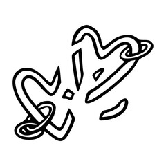 broken love knot line art