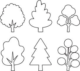 outline tree silhouette, tree outline, tree vector, tree silhouette