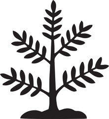 plant silhouette, plant vector, plant icon, leaf silhouette, botanical silhouette, plant outline, plant shape, floral silhouette