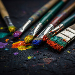 Fototapeta premium brushes and paints