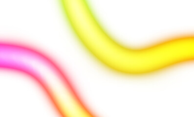 Abstract curved neon glowing lines on transparent background, light beams neon bright glowing effect overlay, color effect, color gradients shape, light leaks effect.