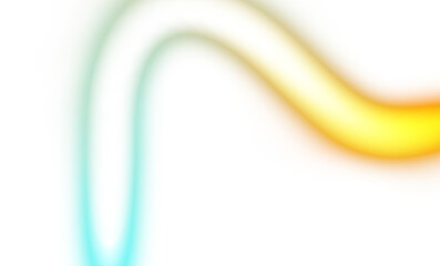 Abstract curved neon glowing lines on transparent background, light beams neon bright glowing effect overlay, color effect, color gradients shape, light leaks effect.