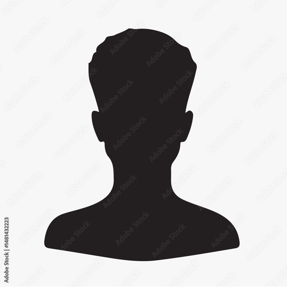 Poster silhouette profile of anonymous person isolated element vector