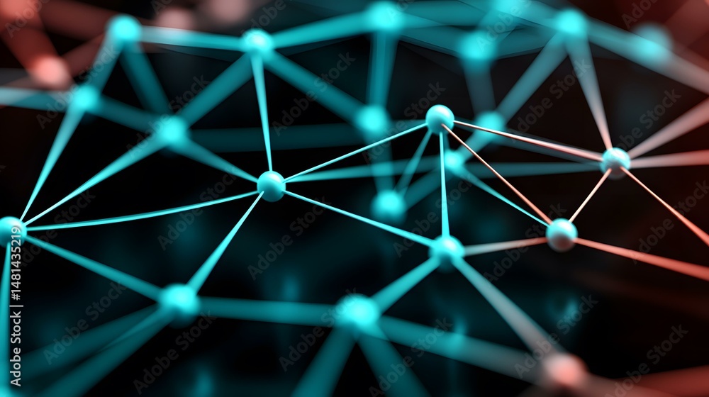 Poster the image shows a complex network of interconnected nodes, resembling a molecular structure or a neu