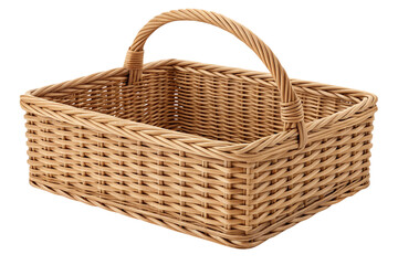 wicker basket isolated on white background
