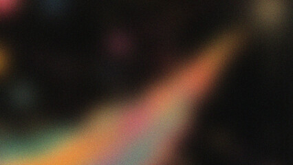 Rainbow bridge dissolving into space. Abstract background with grain texture