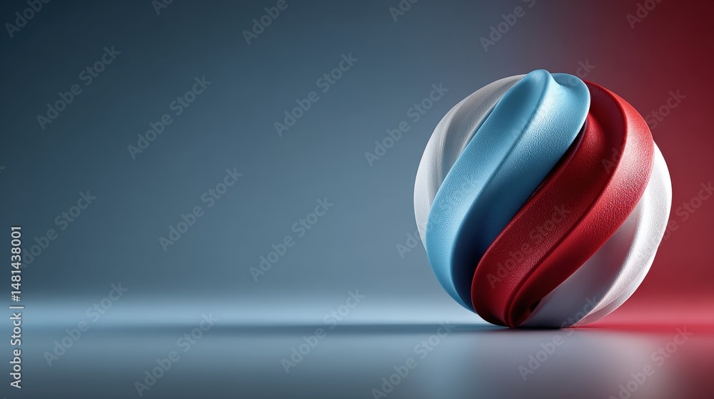 Poster abstract swirl ball: a captivating display of a spherical abstract design featuring swirling ribbons