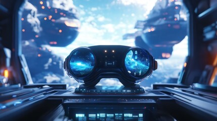Futuristic cockpit view