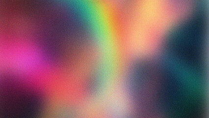 Prismatic blurry dreamscape with colorful dust. Abstract background with grain texture