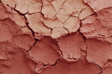 Fototapeta premium Cracked Earth Texture: Captivating close-up showcases the raw, textured beauty of cracked earth, its rugged surface patterns narrating tales of aridity and resilience.