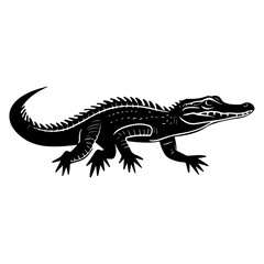 Fototapeta premium Simple alligator outline icon linear illustration reptile graphic vector