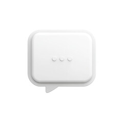 Fototapeta premium 3d white speech bubble with dots on transparent background