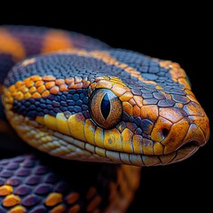 Fototapeta premium close up of a snake reptile animal nature wildlife generative ai high resolution for isolate image