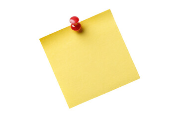 yellow sticky note with push pin