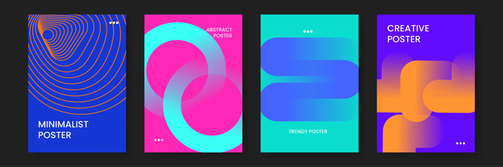 Abstract geometric shapes and text posters suitable for modern decor, office spaces, social media graphics, and digital presentations.