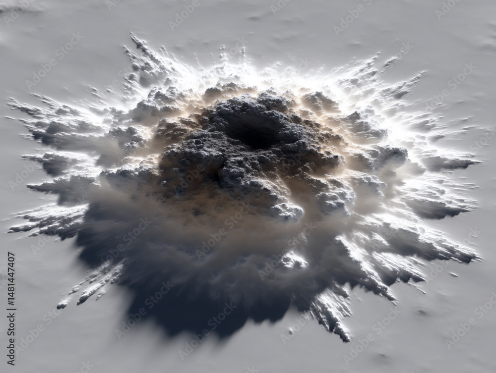 Aufkleber a 3d rendering of a blurred and distorted view of an iceberg through icy water, creating an abstract