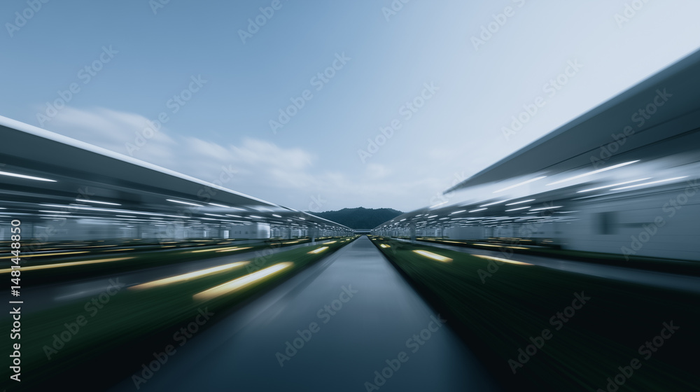 Poster journey through modern architecture: a dynamic shot showcasing contemporary architectural marvels, e