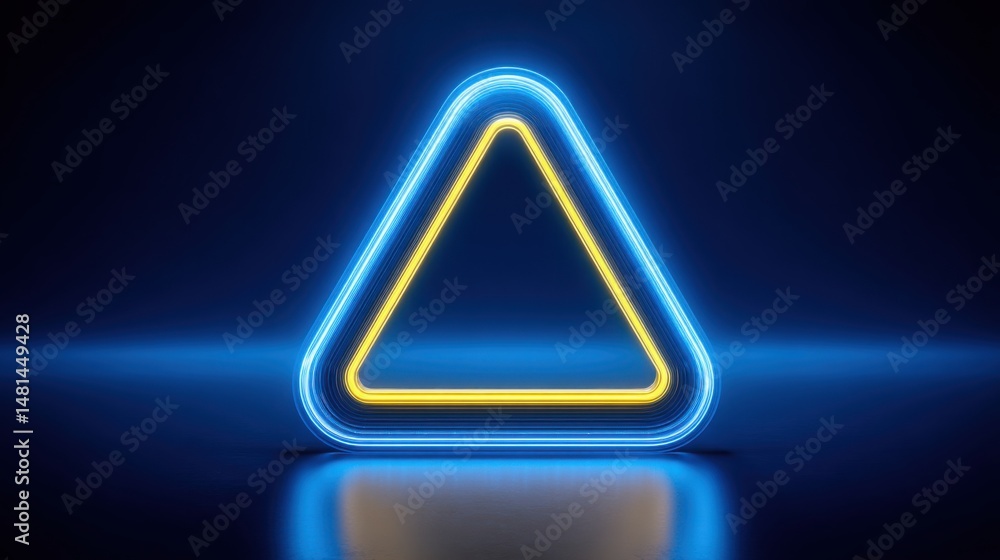 Poster a neon triangle illuminating the concept of low-impact efforts and spotlighting wasted time in task 