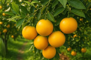 oranges on tree. Orange tree in the garden