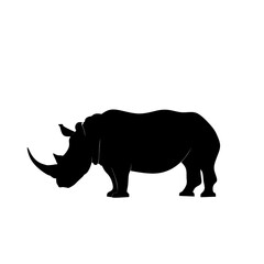 a silhouette illustration of a rhinoceros