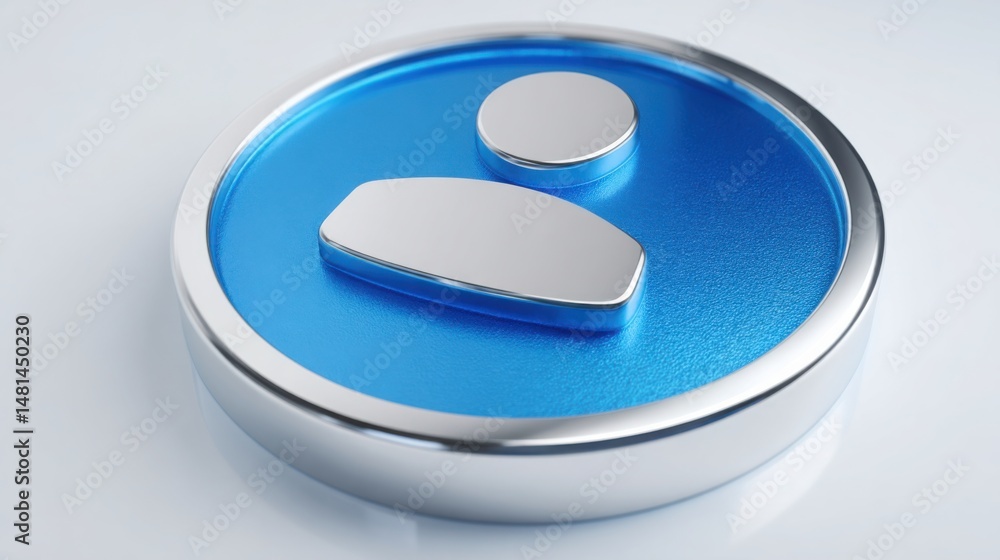 Poster blue button adorned with two white hearts symbolizing fallback owner concept for backup responsibili