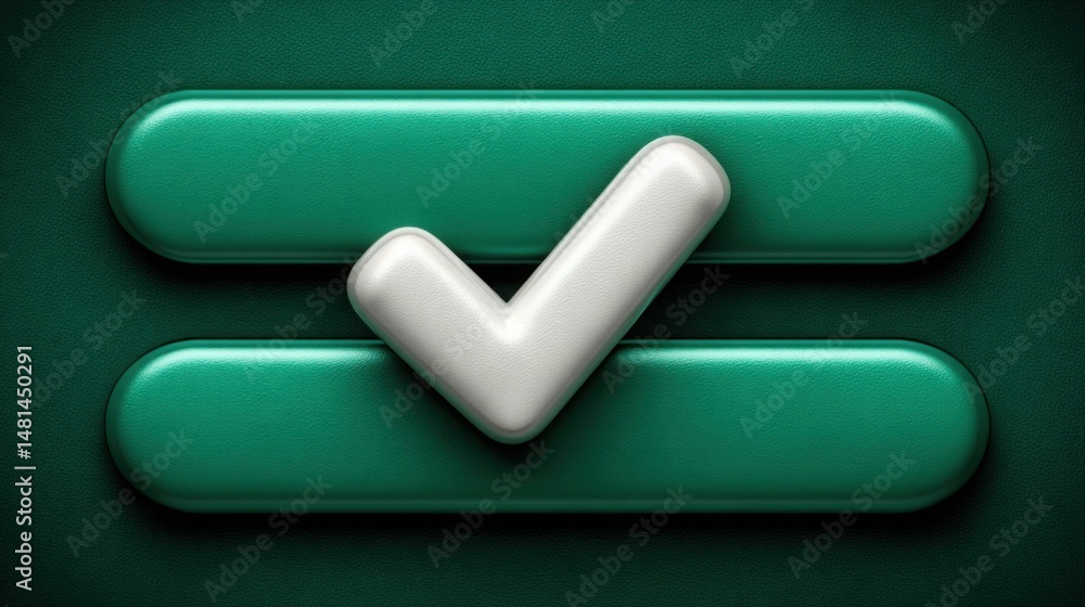 Poster green button featuring a white check mark, symbolizing validation and the importance of review cycle