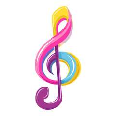 Naklejka premium One colorful music note art illustration symbol vector