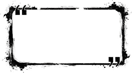 Abstract Grunge Black and White Frame Border Design Splatter Ink Texture