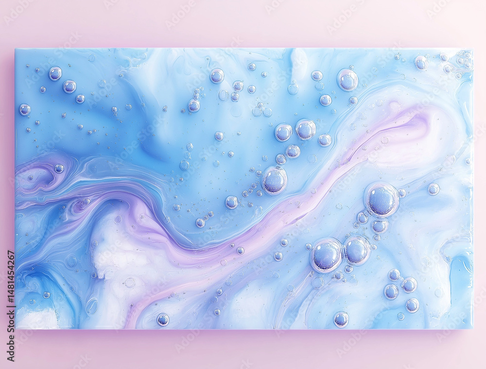 Poster high-resolution digital illustration of a rounded rectangular card with blue and white gradient and 