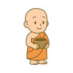 illustration cartoon monk