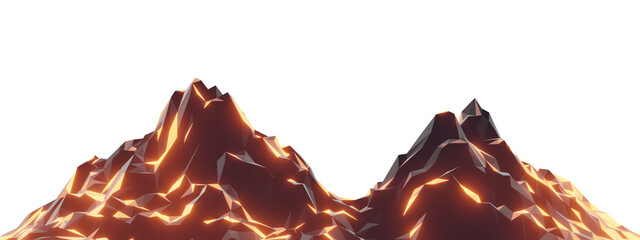 3D Abstract low polygon stone mountain.
