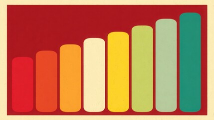Fototapeta premium Bar chart on a bold red background illustrating data-balanced yield planner strategy and planning visualization
