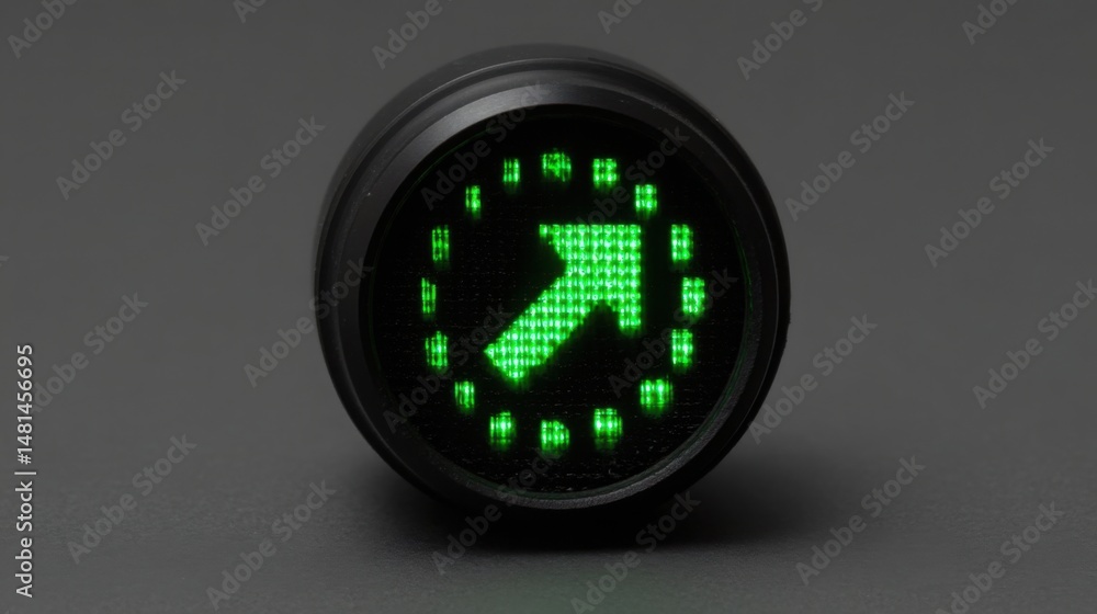 Poster stylish clock with green lights signifying time management and efficiency in professional and person