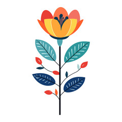 Flower element graphics colorful leaves vector