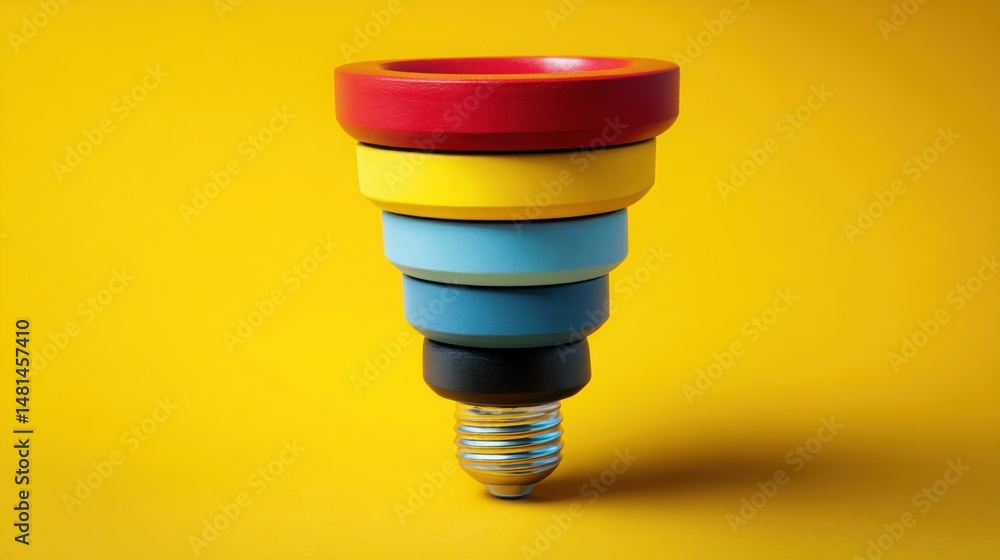 Aufkleber a vibrant colorful object placed on a bright yellow background representing insights on prioritized 