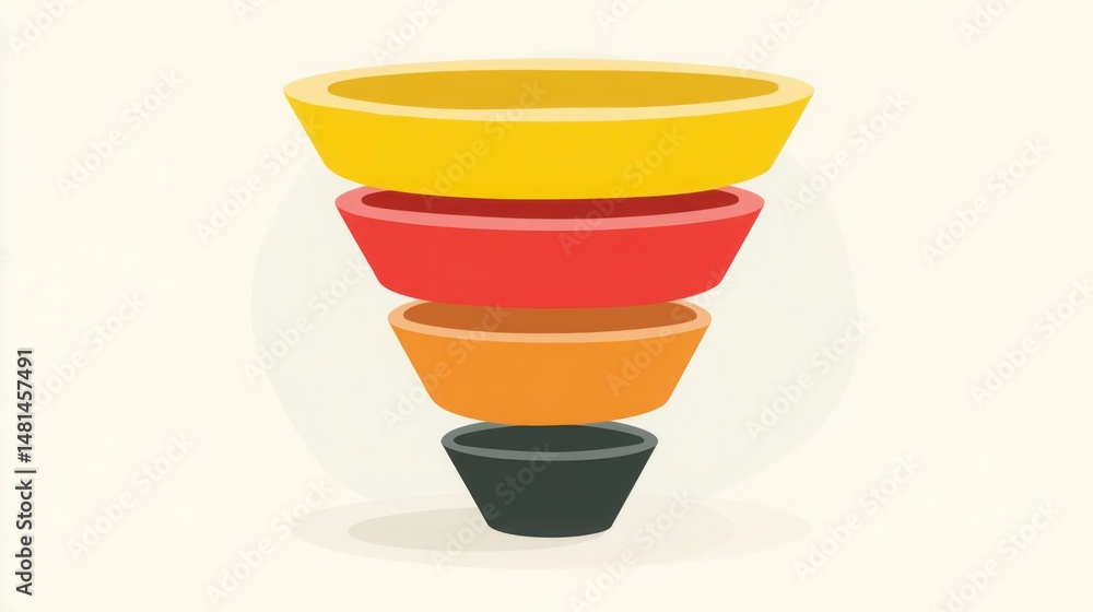 Poster three colorful cups arranged on a clean white background symbolizing insights into prioritized incom
